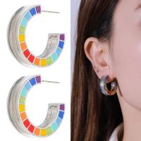 Enamel Zinc Alloy Stud Earring, plated, for woman 25mm 