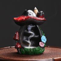 Incense Smoke Flow Backflow Holder Ceramic Incense Burner, Resin, mushroom, half handmade, for home and office & durable 