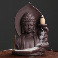 Incense Smoke Flow Backflow Holder Ceramic Incense Burner, Purple Clay, half handmade, for home and office & durable & multifunctional 