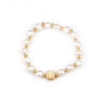 Bracelets de perles, acier inoxydable 316L, avec perle d'eau douce cultivée, Plaqué d'or, bijoux de mode & pour femme Environ 6.5 pouce, Vendu par PC