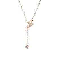 Sterling Silver Jewelry Necklace, 925 Sterling Silver, with 1.57 inch extender chain, plated, for woman & with rhinestone Approx 15.35 Inch 