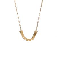 Collar de la joyería de titanio, Partículas de acero, con 1.96 inch extender cadena, chapado en color dorado, para mujer, longitud:aproximado 15.74 Inch, Vendido por UD