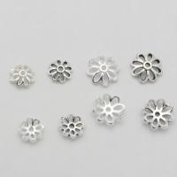 Sterling Silber Perlenkappen, 925 Sterling Silber, Blume, plattiert, DIY & verschiedene Größen vorhanden, keine, verkauft von PC