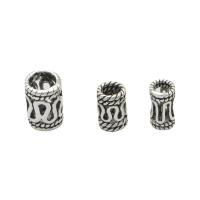 Sterling Silber Spacer Perlen, 925 Sterling Silber, Zylinder, plattiert, DIY, Silberfarbe, verkauft von PC