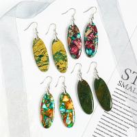 Impression Jasper Drop Earring, Oval, for woman 