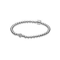Bracelet chaîne European en argent pur, Argent sterling 925, avec zircon cubique, Rond, Placage, longueur différente pour le choix & pour femme, plus de couleurs à choisir, Vendu par PC