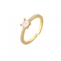 Cubic Zirconia Micro Pave Brass Finger Ring, plated, Adjustable & micro pave cubic zirconia & for woman 