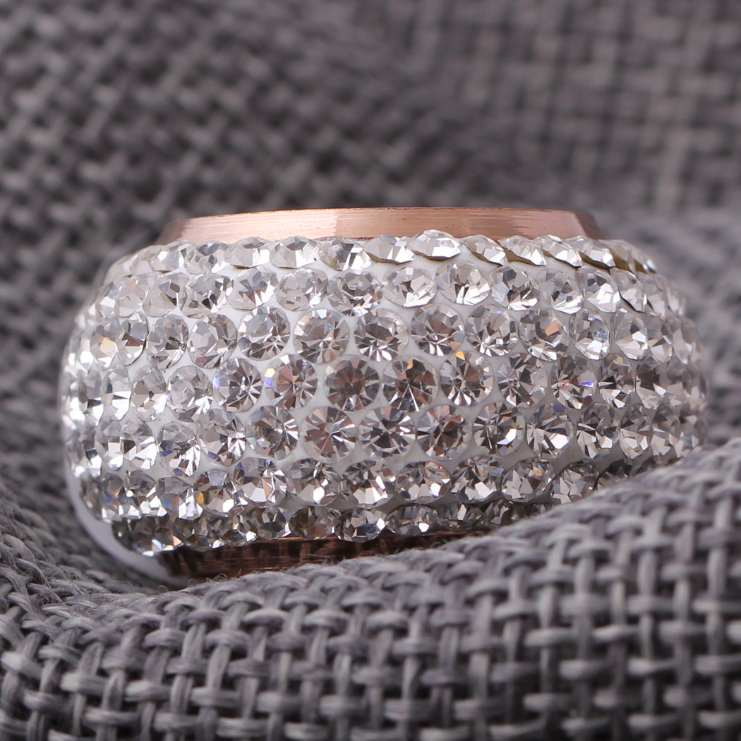 Bague en acier inoxydable , Acier inoxydable 304, Placage ionique sous vide, normes différentes pour le choix & pour femme & avec strass, plus de couleurs à choisir, 15mm, Taille:6-9, Vendu par PC