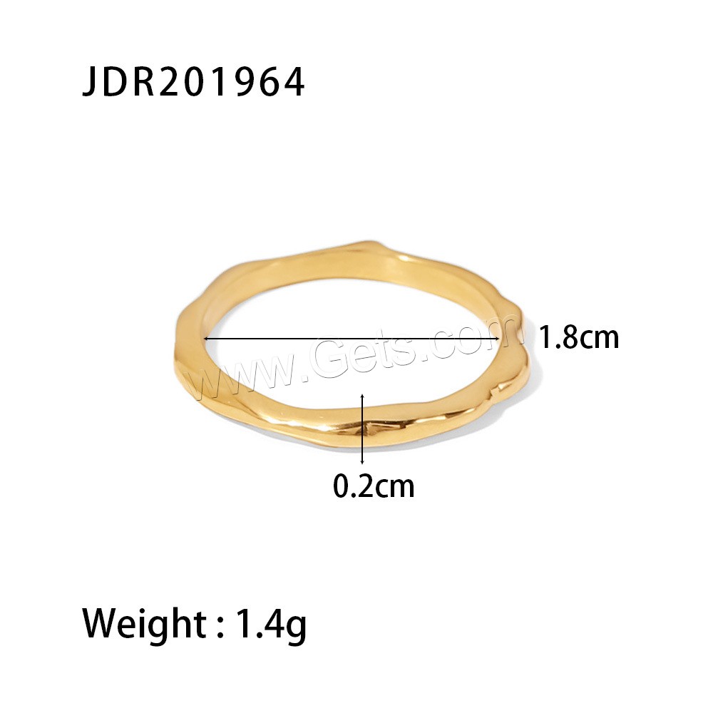 Strass Edelstahl Fingerring, 304 Edelstahl, Vakuum-Ionen-Beschichtung, Modeschmuck & verschiedene Größen vorhanden & verschiedene Stile für Wahl & für Frau & mit Strass, goldfarben, verkauft von PC