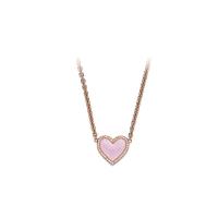 Cúbicos circón Micro pavimenta collar de plata Esterlinas, Plata de ley 925, con cúbica circonia, chapado en color rosa dorada, diferentes estilos para la opción & para mujer, más colores para la opción, 15x7mm, longitud:aproximado 45 cm, Vendido por UD