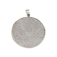 Pendentifs de coquillage naturel, coquille d'eau douce, avec laiton, Plat rond, Placage de couleur argentée, unisexe & givré, argent, 37mm, Vendu par PC