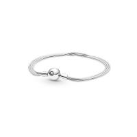 Bracelet chaîne European en argent pur, Argent sterling 925, Rond, Plaqué de couleur d'or rose, longueur différente pour le choix & unisexe, plus de couleurs à choisir, Vendu par PC