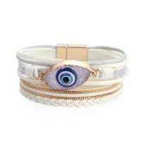 PU Leather Cord Bracelets, with Resin & Zinc Alloy, multilayer & Bohemian style & for woman 19mm,36mm Approx 7.64 Inch 