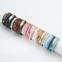 PU Leather Cord Bracelets, with Crystal & Zinc Alloy, multilayer & Bohemian style & for woman 35mm Approx 7.76 Inch 