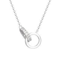 Zircon cubique Micro Pave collier en argent sterling, Argent sterling 925, Placage, bijoux de mode & pavé de micro zircon, plus de couleurs à choisir Environ 17.7 pouce, Vendu par PC