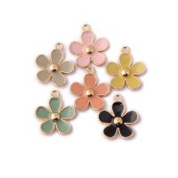 Zink Legierung Emaille Anhänger , Zinklegierung, Blume, goldfarben plattiert, Modeschmuck, keine, 21x17mm, ca. 100PCs/Tasche, verkauft von Tasche