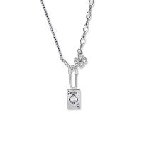 Collier de bijoux en argent , Argent sterling 925, Poker, Plaqué de platine, bijoux de mode & unisexe, couleur originale, 32.2mm cm, Vendu par PC