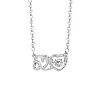 Zircon cubique Micro Pave collier en argent sterling, Argent sterling 925, numéro, Placage, pavé de micro zircon & pour femme, plus de couleurs à choisir Environ 17.7 pouce, Vendu par PC