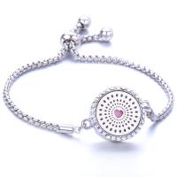 Pulsera de aromaterapia de perfume, acero inoxidable 316L, con metal, ajustable & para mujer & con diamantes de imitación & hueco, más colores para la opción, 23mm, longitud:aproximado 9.4 Inch, Vendido por UD