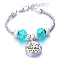 Pulsera de aromaterapia de perfume, acero inoxidable 316L, con Cristal, cadena de la serpiente & para mujer & hueco, más colores para la opción, longitud:aproximado 9.4 Inch, Vendido por UD