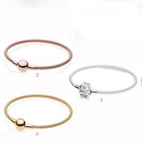 Bracelet chaîne European en argent pur, Argent sterling 925, avec zircon cubique, Placage, longueur différente pour le choix & unisexe & styles différents pour le choix, plus de couleurs à choisir, Vendu par PC