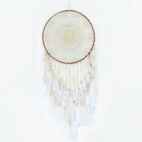 Mode Dreamcatcher, plume, avec Fil de coton & bois, fait à la main, Suspendus, brun Vendu par PC