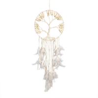 Mode Dreamcatcher, plume, avec Fil de coton & bois & fer, Arbre de vie, fait à la main, Suspendus, blanc Vendu par PC