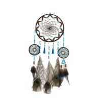 Mode Dreamcatcher, plume, avec Fil de coton & bois, fait à la main, Suspendus, couleurs mélangées Vendu par PC