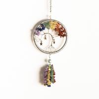 Mode Dreamcatcher, pierre gemme, avec fil en laiton & fer, Placage, arbre de la conception de la vie & pour femme, plus de couleurs à choisir Vendu par PC