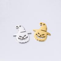 Mode Halloween-Anhänger, 304 Edelstahl, Vakuum-Ionen-Beschichtung, DIY, keine, 18mm, 5PCs/Tasche, verkauft von Tasche