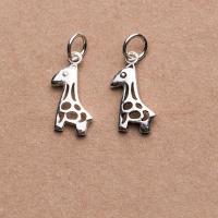 Pendentifs animaux en argent, Argent sterling 925, Girafe, creux, plus de couleurs à choisir Vendu par PC