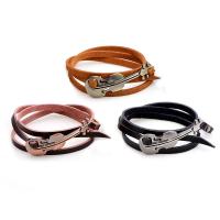 Bracelets de cuir de vachette, cuir de peau de vache, avec Velveteen & alliage de zinc, Violon, bijoux de mode & unisexe, plus de couleurs à choisir Vendu par PC