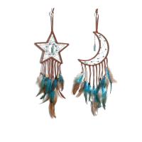 Fashion Dream Catcher, Feather, with Velveteen & turquoise, handmade, hanging [