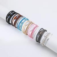 PU Leather Cord Bracelets, with Resin & Zinc Alloy, multilayer & for woman & with rhinestone 15mm,26mm Approx 7.67 Inch 