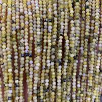 Grass Yellow Turquoise Beads, Round, polished, DIY & faceted Approx 14.17 Inch 