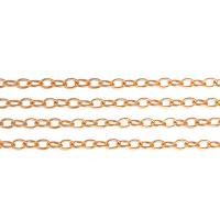 Brass Oval Chain, 18K gold plated, DIY 