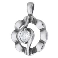 Cubic Zirconia Stainless Steel Pendant, 316 Stainless Steel, DIY & micro pave cubic zirconia, original color Approx 2mm 