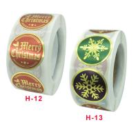 Adhesive Sticker Sticker Paper, Round, Christmas Design 25mm, Approx 