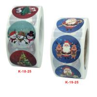 Adhesive Sticker Sticker Paper, Round, Christmas Design 25mm, Approx 