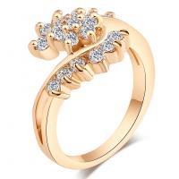 Cubic Zirconia Micro Pave Brass Finger Ring, with Cubic Zirconia, gold color plated & for woman, 13mm 