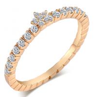 Cubic Zirconia Micro Pave Brass Finger Ring, with Cubic Zirconia, Star, gold color plated & for woman 