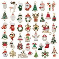 Zinc Alloy Christmas Pendants, DIY & enamel & mixed, 20mm 