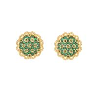 Cubic Zirconia Micro Pave Brass Earring, Flower, plated, fashion jewelry & micro pave cubic zirconia & for woman 21mm 