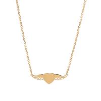 Collier de bijoux de titane, Acier titane, Coeur avec des ailes, Placage ionique sous vide, bijoux de mode & unisexe, plus de couleurs à choisir Environ 19.68 , Vendu par PC