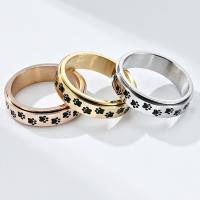 Titan Stahl Fingerring, Titanstahl, plattiert, unisex & verschiedene Größen vorhanden & Emaille, keine, 6mm, verkauft von PC