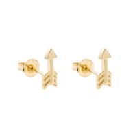 Brass Stud Earring, gold color plated & for woman 