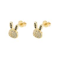 Cubic Zirconia Micro Pave Brass Earring, gold color plated & micro pave cubic zirconia & for woman, gold 