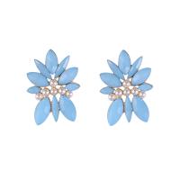 Zinc alliage strass Stud Earring, alliage de zinc, avec Plastique ABS perle, Placage, bijoux de mode & pour femme & avec strass, plus de couleurs à choisir Vendu par paire