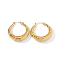 Stainless Steel Hoop Earring, 304 Stainless Steel, Vacuum Ion Plating, fashion jewelry & for woman, golden 