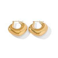 Stainless Steel Hoop Earring, 304 Stainless Steel, Vacuum Ion Plating, fashion jewelry & for woman, golden 